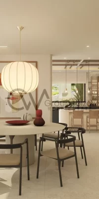 Urbanisation moderne avec villas de luxe – où le luxe rencontre la nature