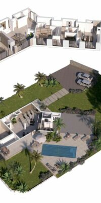Prachtige huis in Ibiza-stijl in aanbouw